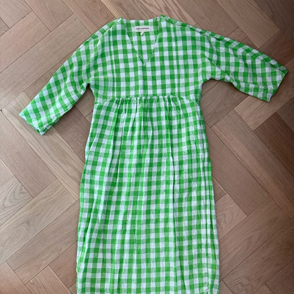 Mara Hoffman  Checked Midi Dress